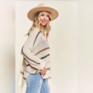 MULTI Color Stripe Sweater Top